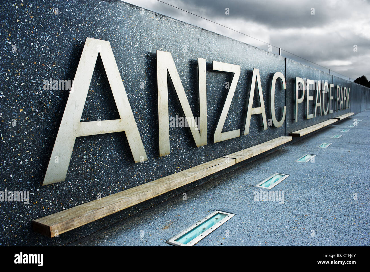 A sign at the Anzac Peace Park in Albany, Western Australia Stock Photo