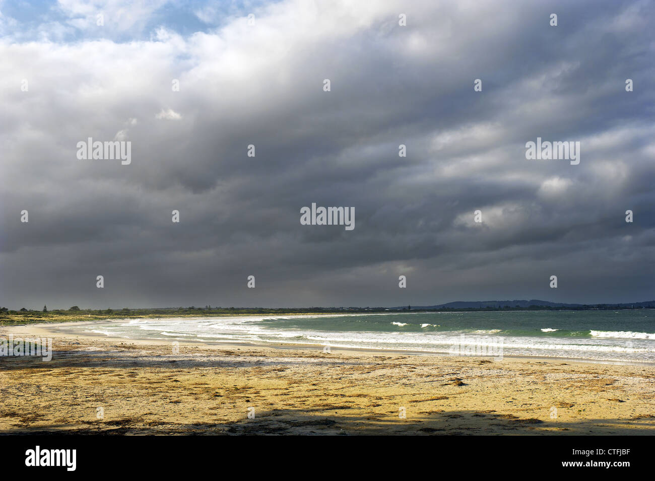 Storm clouds approaching Middleton Beach in Albany, Western Australia Stock Photo