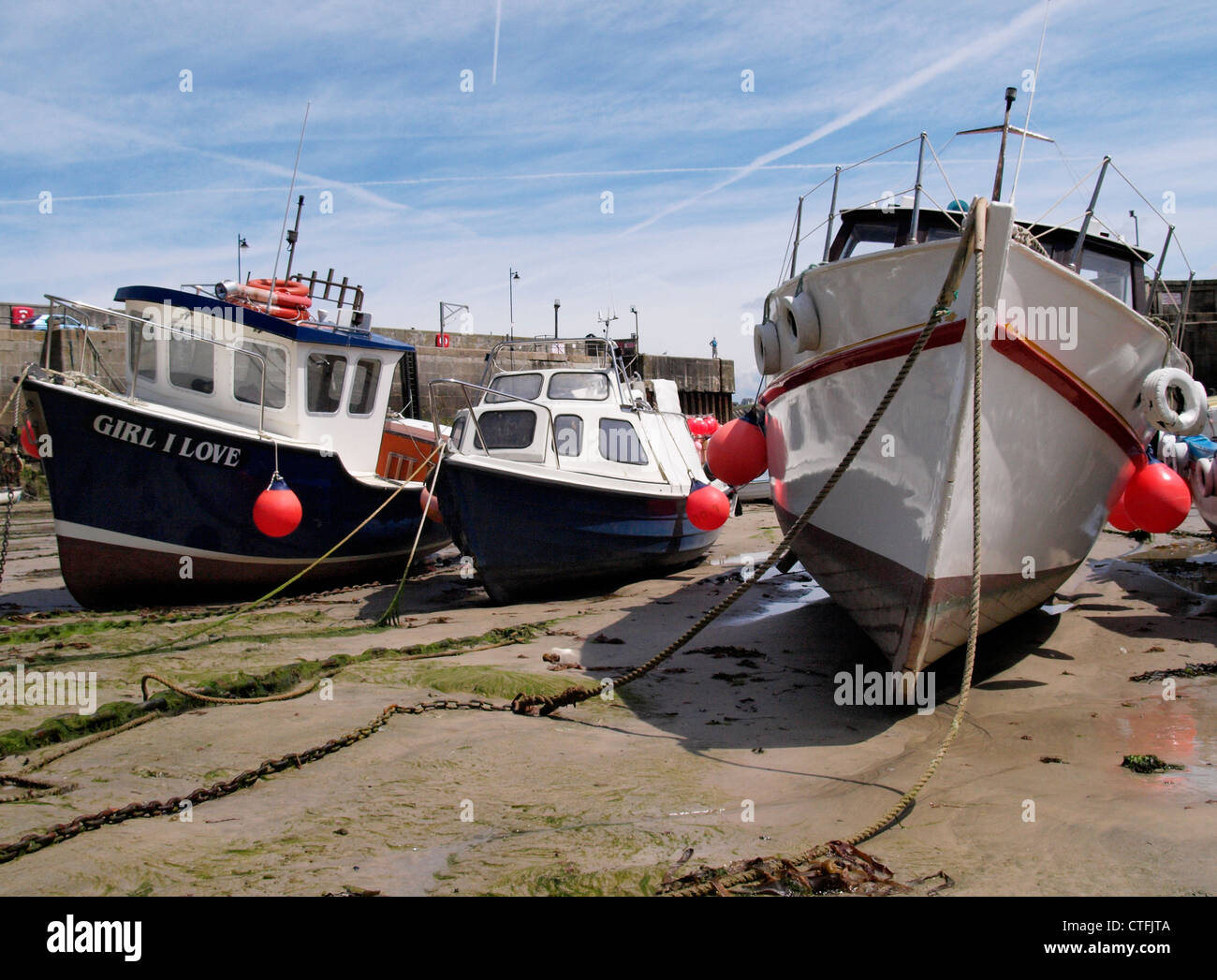 Three cornwall fishing boats hi-res stock photography and images - Alamy