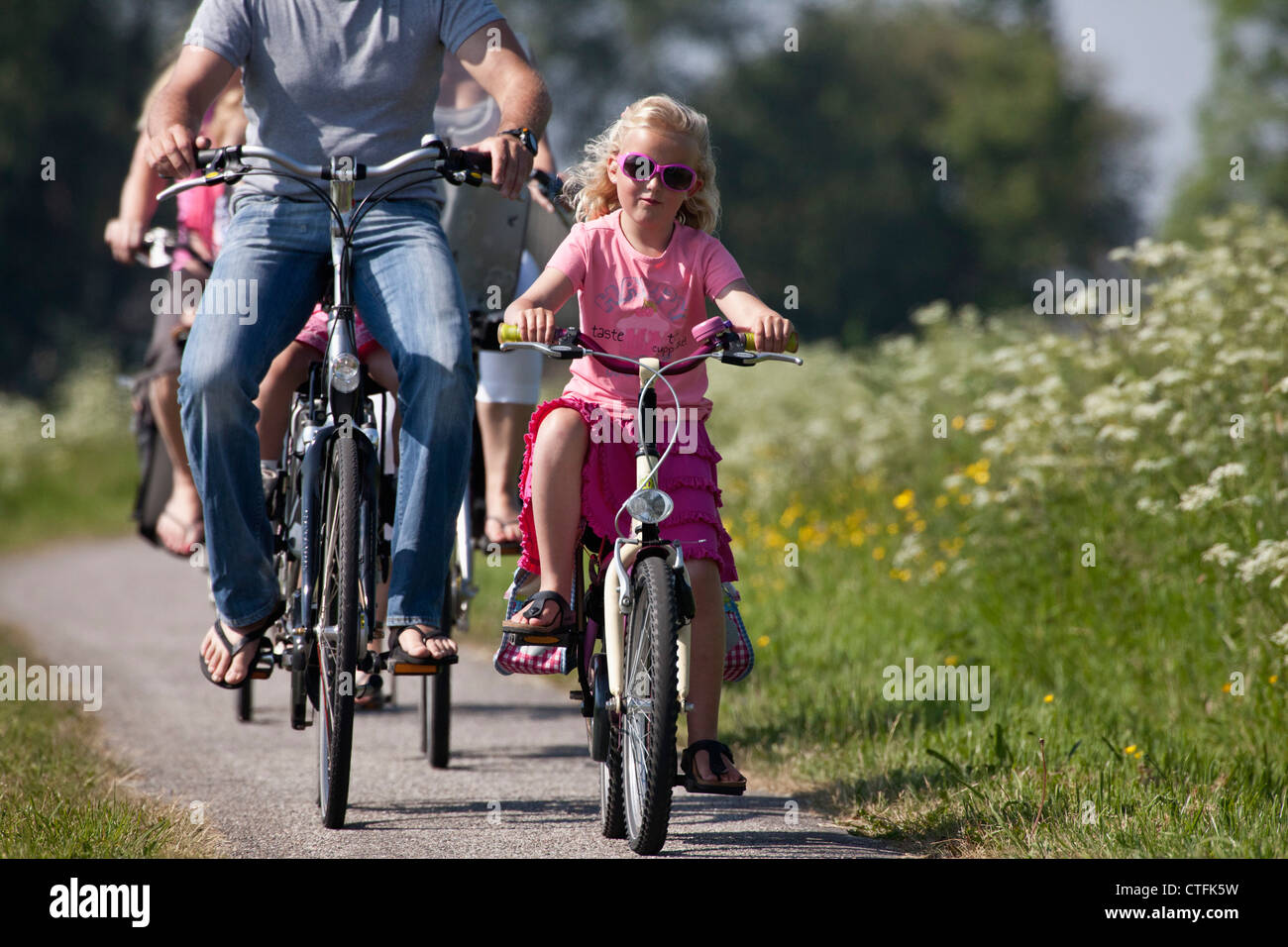 family cycling