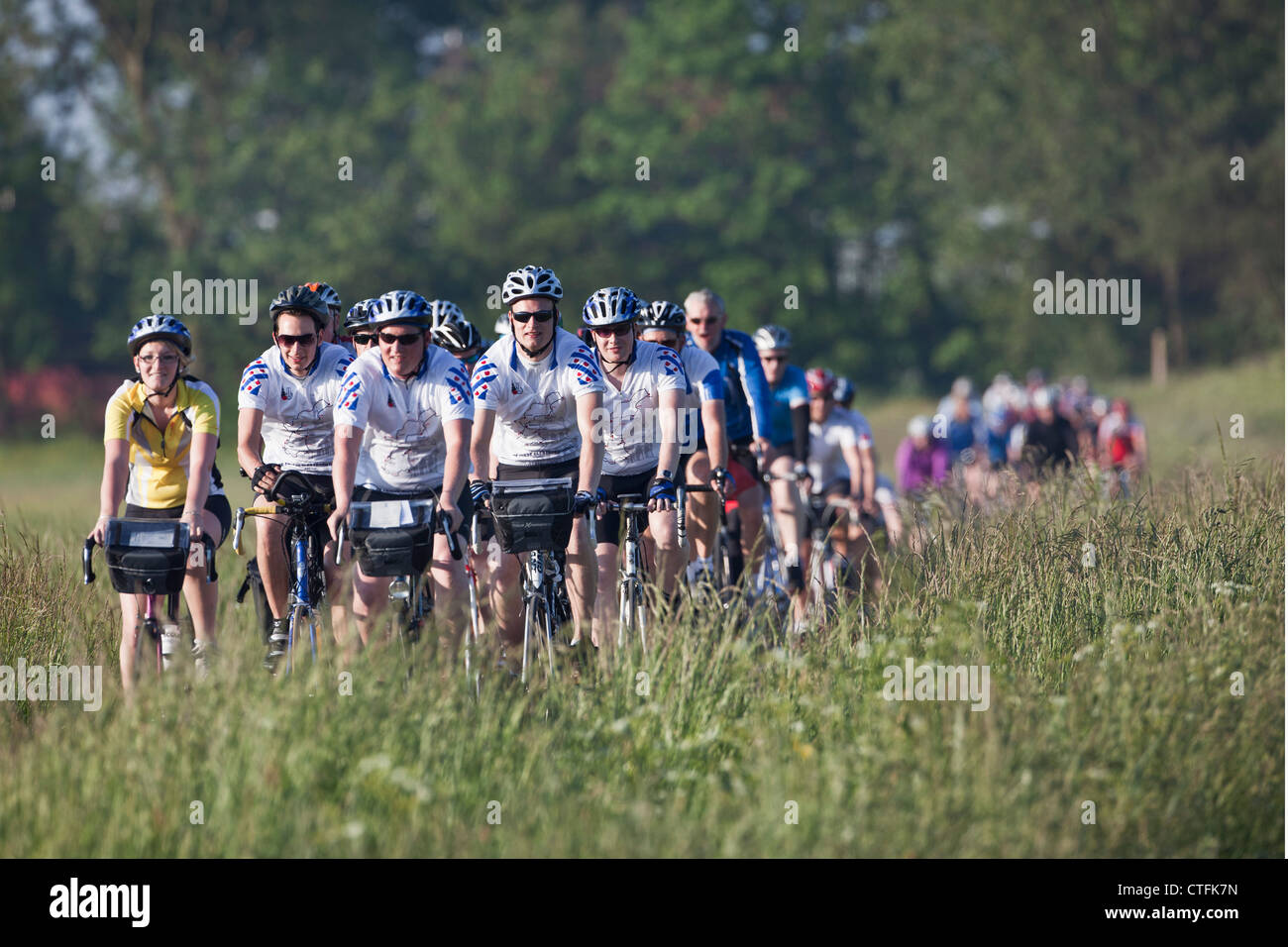 The Netherlands, Arum, near Bolsward. Eleven Cities Cycling tour ( Dutch: Elfsteden Fietstocht). Stock Photo