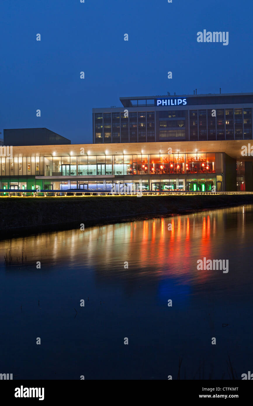 Veldhoven near Eindhoven, Philips High Tech Campus. District called De Strip. The place for restaurants, pubs, fitness, etc. Stock Photo
