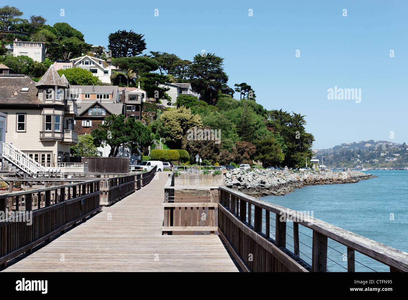 Sausalito California Waterfront Boardwalk Stock Photos & Sausalito