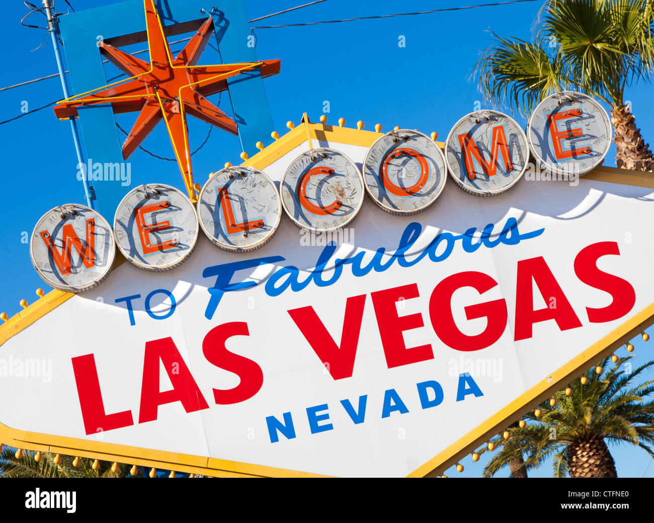 Welcome to Las Vegas Nevada sign on a sunny afternoon Stock Photo