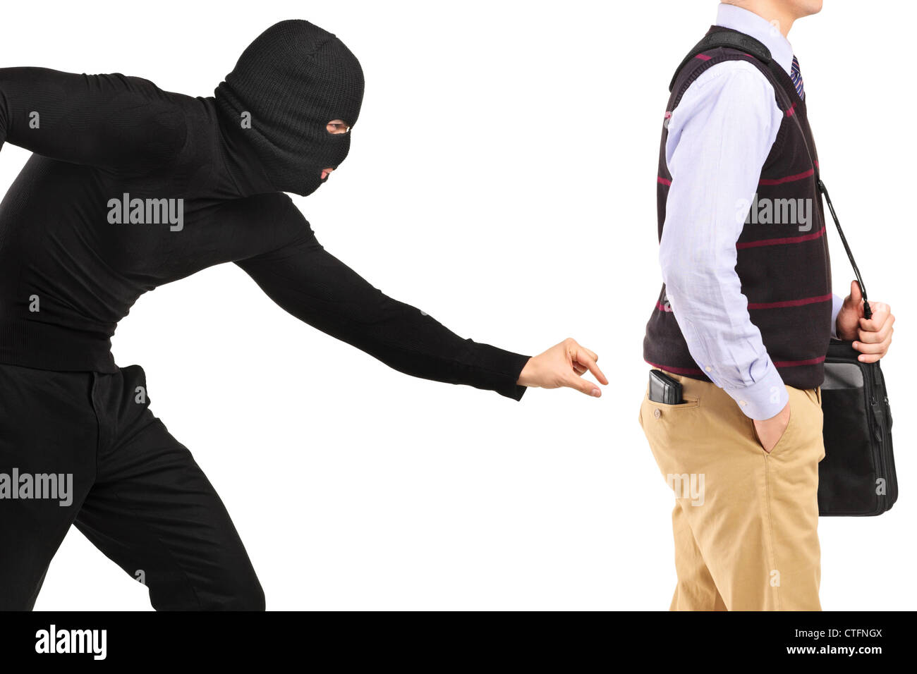 Pickpocket trying to steal a wallet Stock Photo