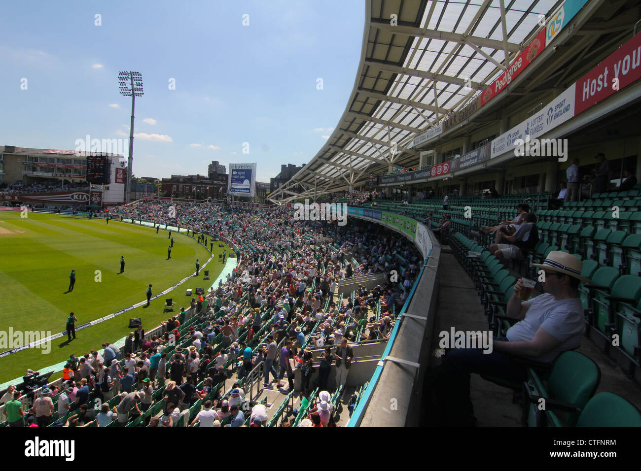 Spectators at England v South Africa. 2nd Test. 2012. The Oval cricket ground, Kennington, London, UK Stock Photo