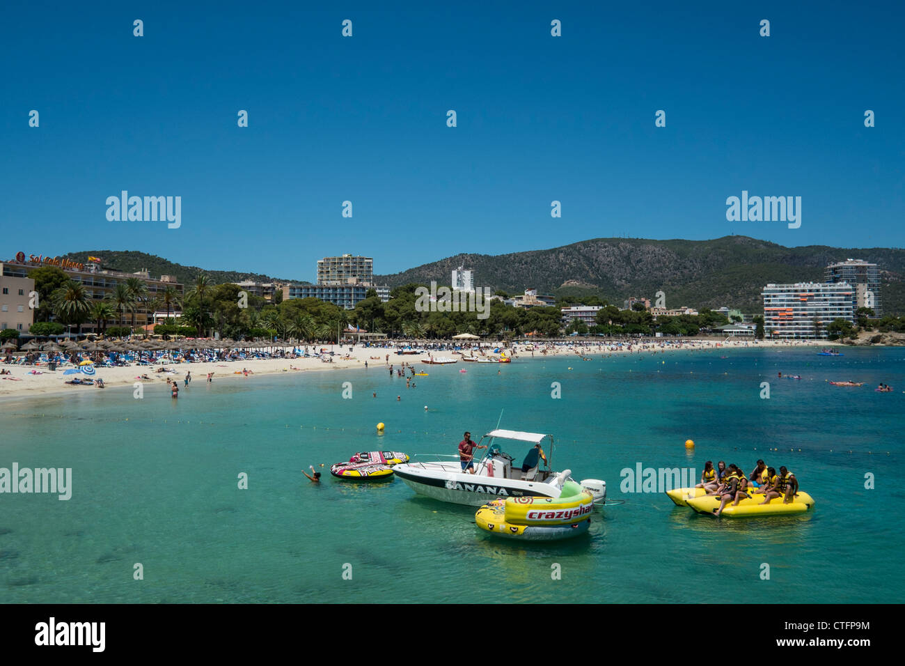 Banana Boat Watersports Palmanova Mallorca Spain Stock Photo Alamy