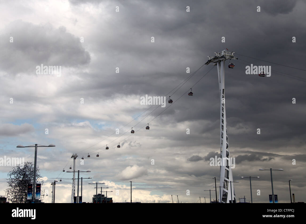 Emirates Air Line which is the Thames Cable Car Crossing Stock Photo ...