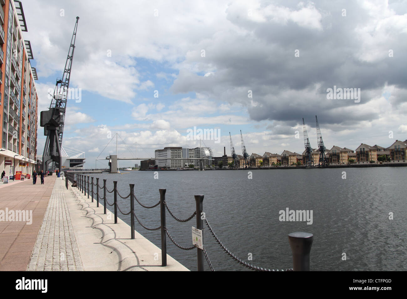 Royal Victoria Dock from Eastern Quay in London Stock Photo
