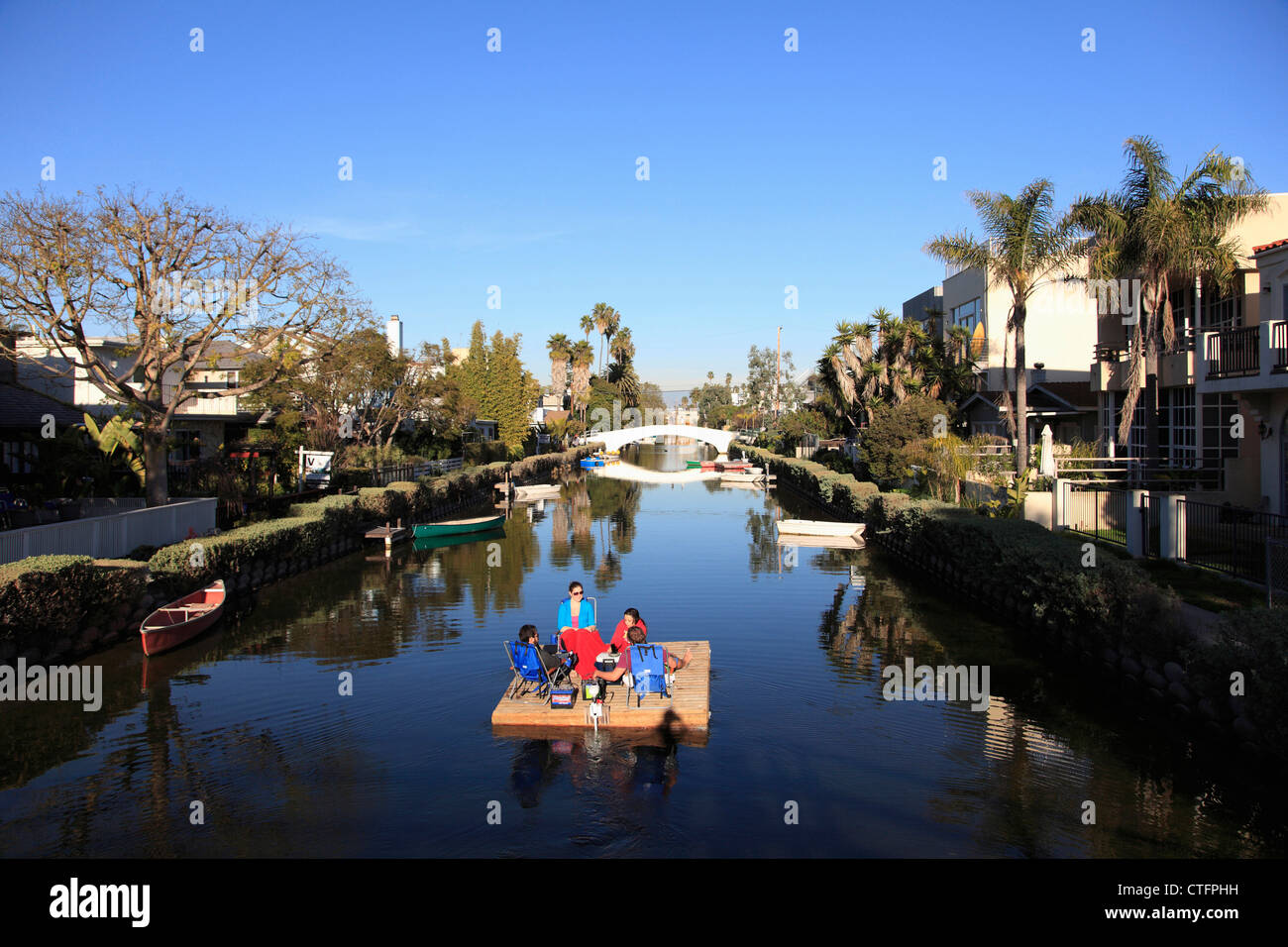 Venice Canals, Venice Beach, Los Angeles, California, USA Stock Photo