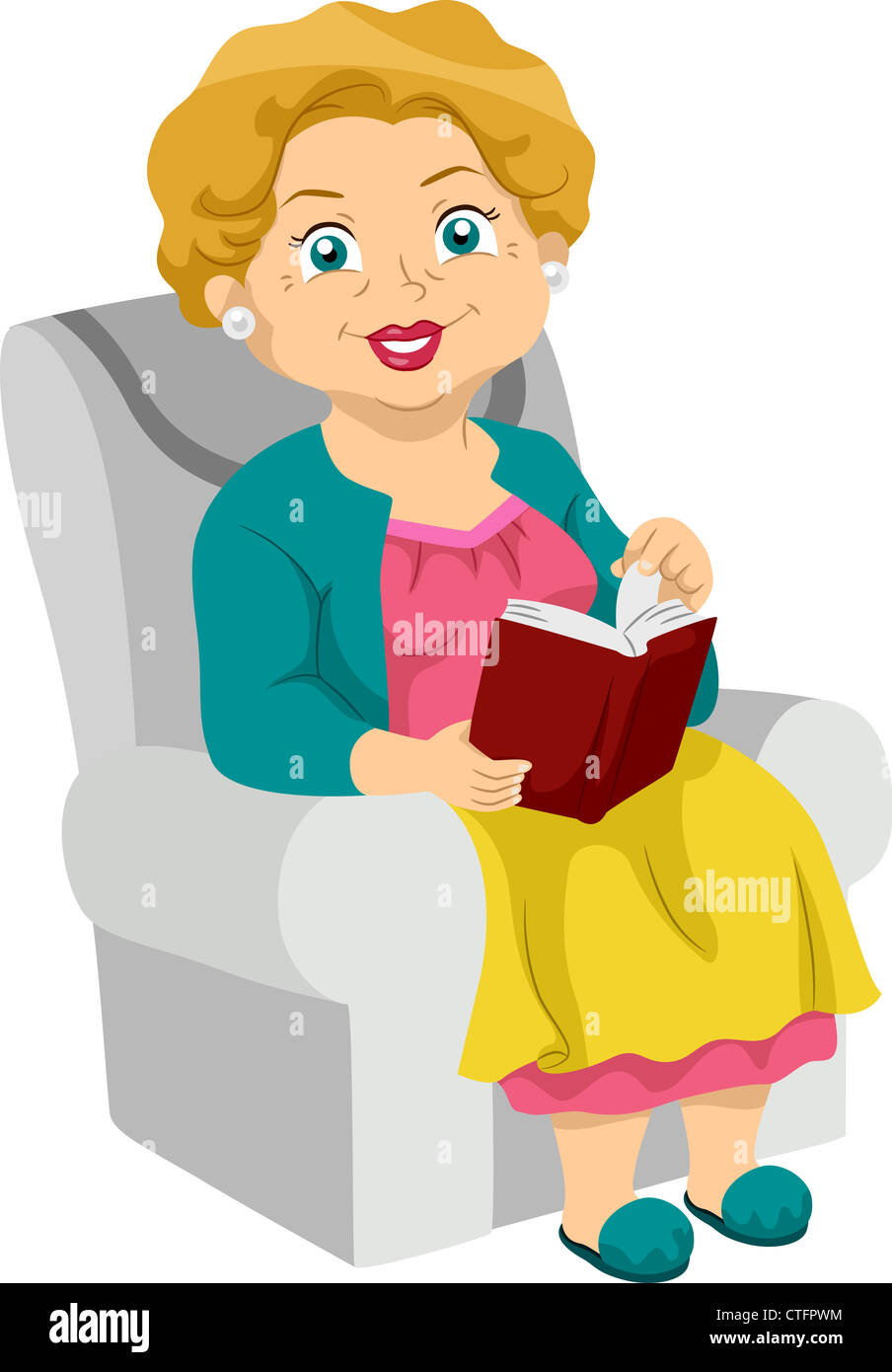 https://c8.alamy.com/comp/CTFPWM/illustration-featuring-an-elderly-woman-reading-a-book-CTFPWM.jpg