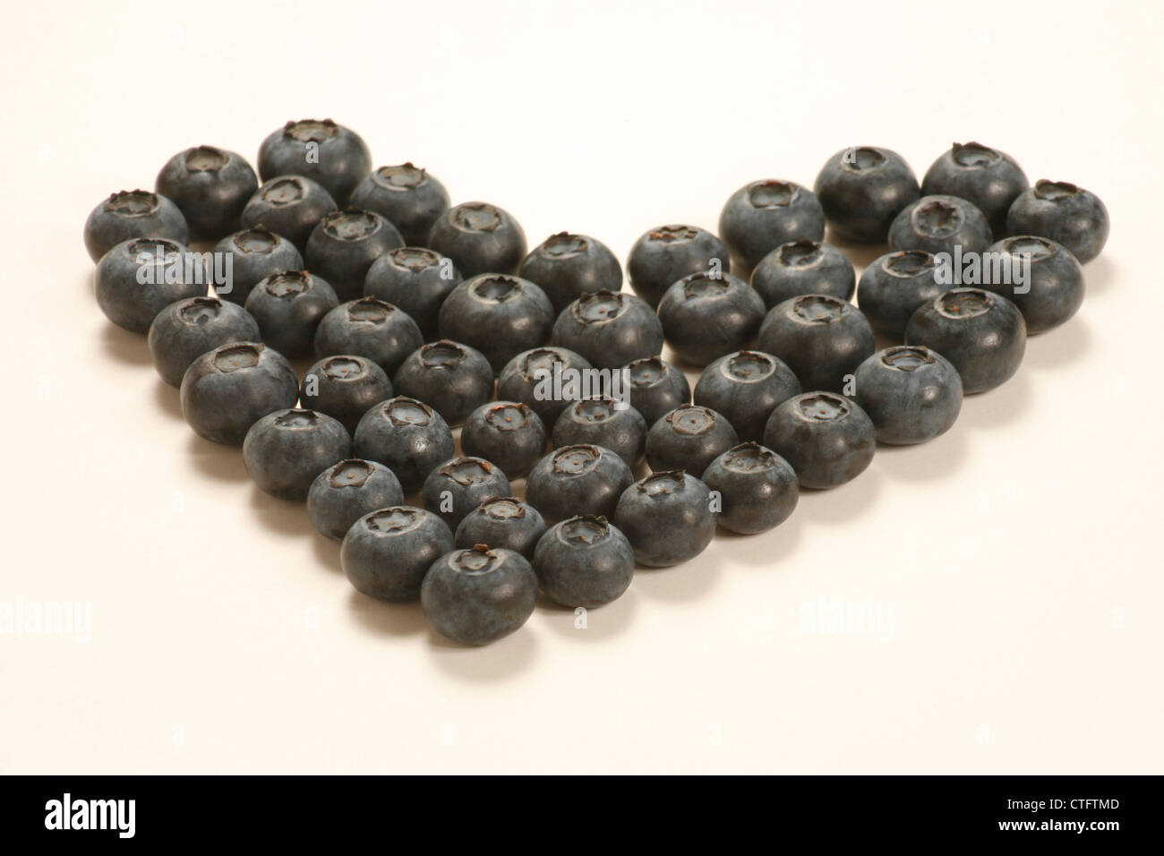 Blueberries in shape of  a heart Stock Photo