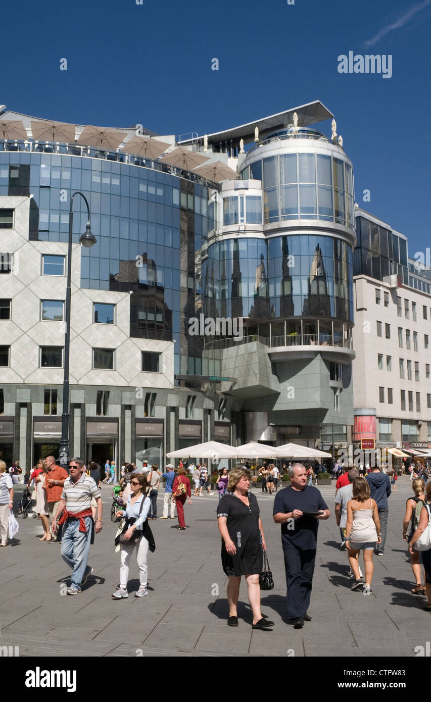 Haas-Haus, Stock-im-Eisen-Platz, Stefanplatz, Vienna, Austria Stock Photo