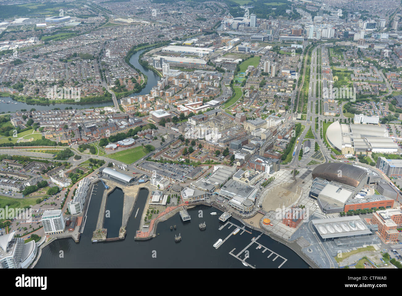 Aerial Image of Cardiff Stock Photo