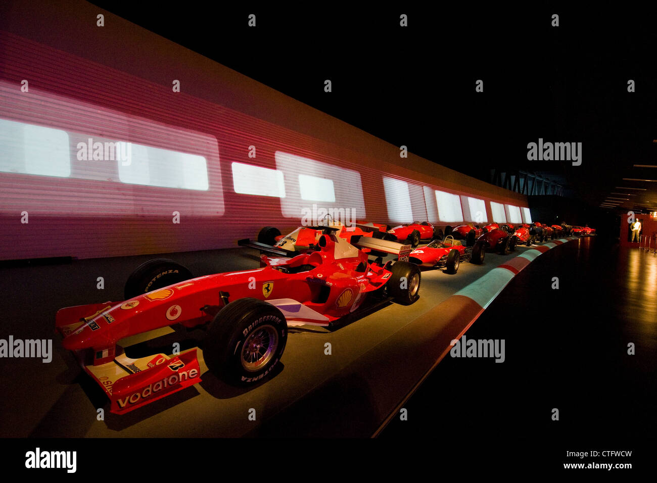 Italy, Piedmont, Turin, Museo dell'automobile, automobile museum, hall racing team, Ferrari Formula one Stock Photo