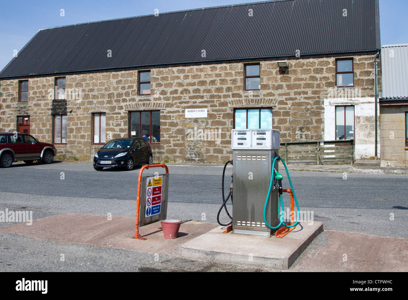 Skibhoul Stores on Unst Stock Photo