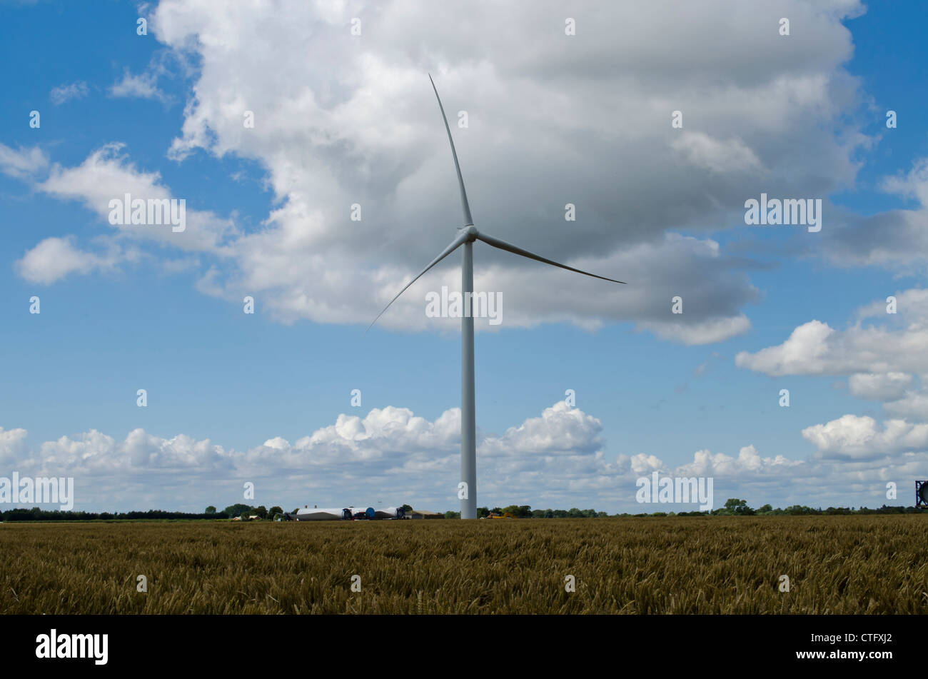 Wind farm against a blue sky Stock Photo - Alamy
