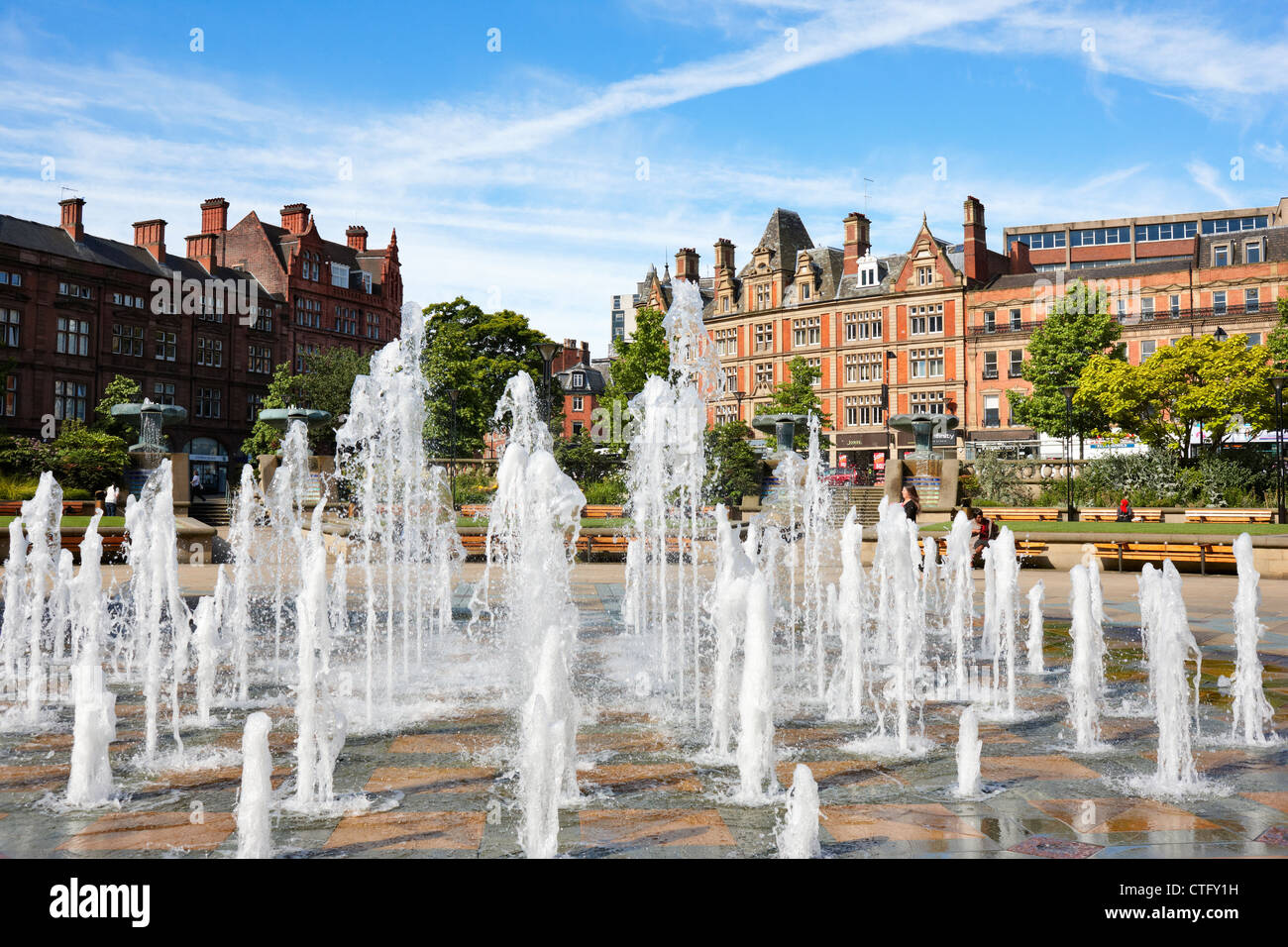 Sheffield Peace Gardens. The Goodwin fountains Stock Photo Alamy