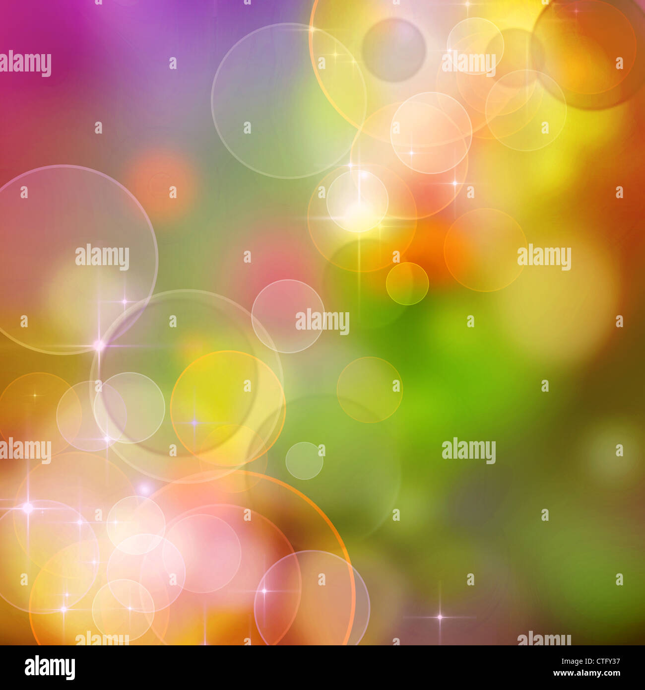 A bright spring background with green and pink bokeh effects Stock ...