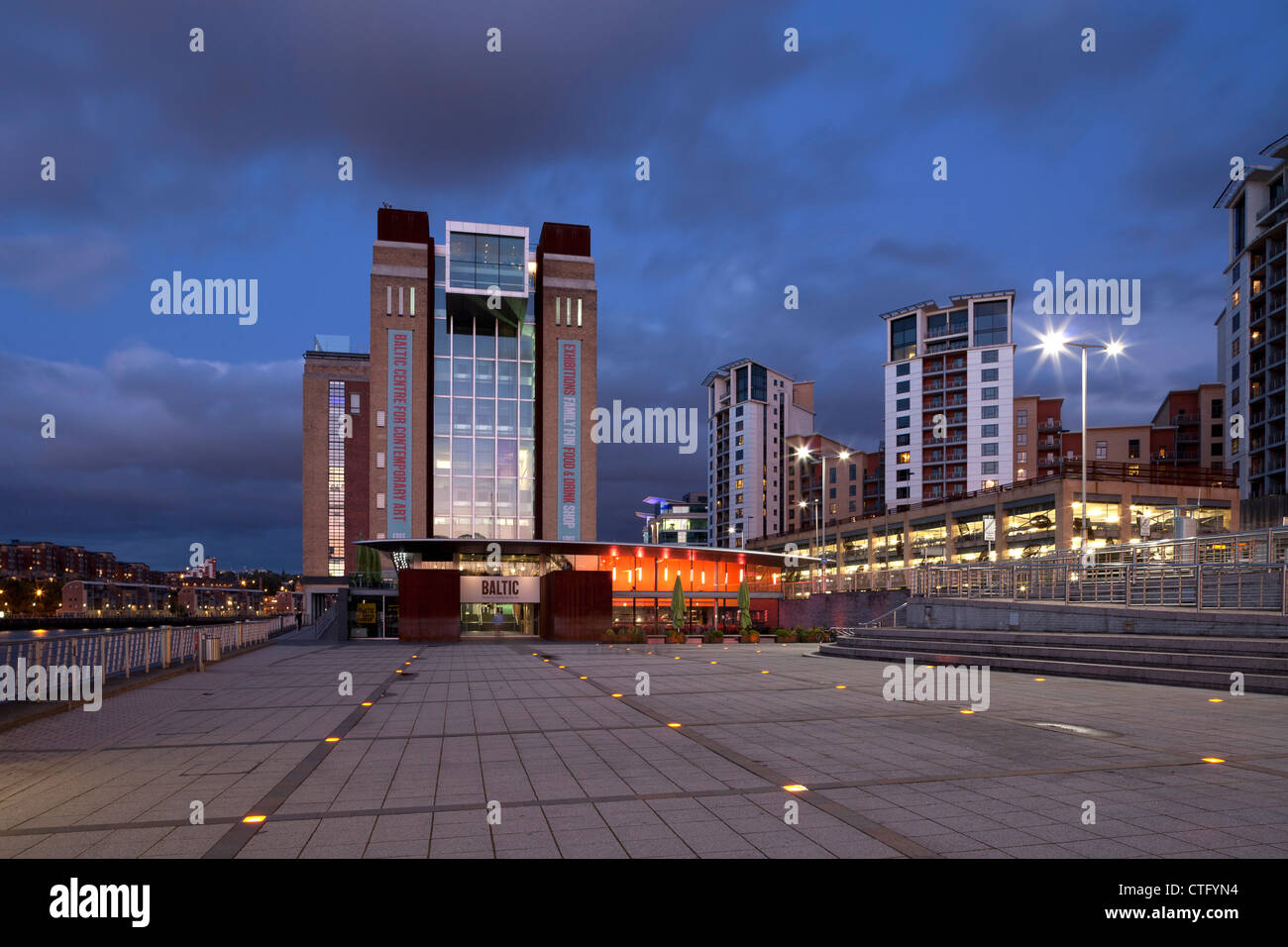 The Gateshead Quayside at Night Stock Photo Alamy