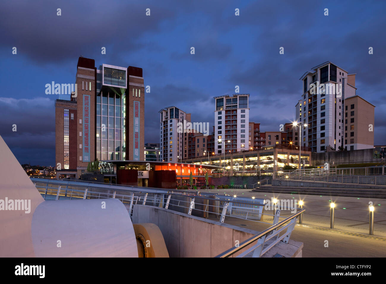 The Gateshead Quayside at Night Stock Photo Alamy