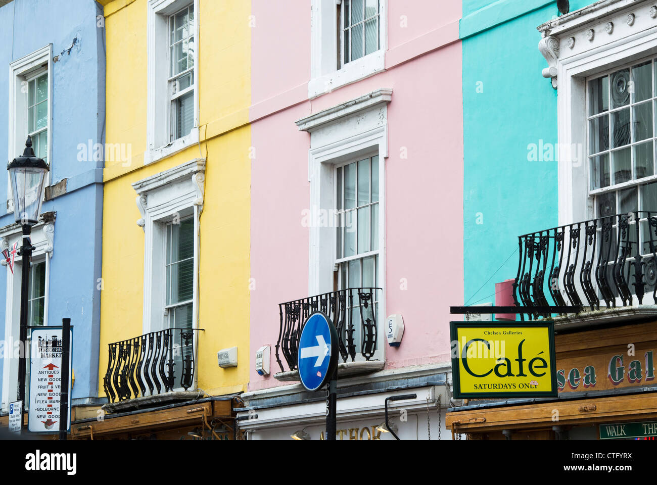 Colourful houses in Portobello Road. Notting hill, London Stock Photo Alamy