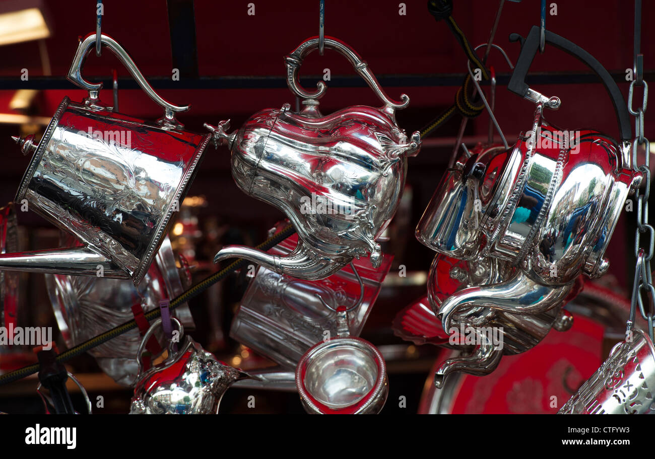 Portobello Market antique stall. London Stock Photo Alamy