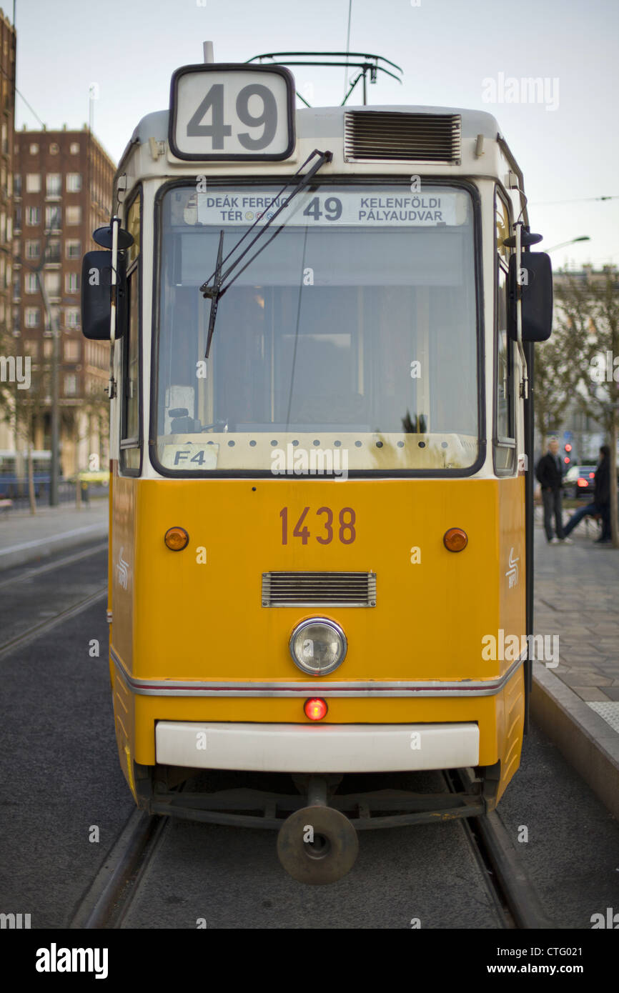 49 tram in Budapest, Hungary Stock Photo