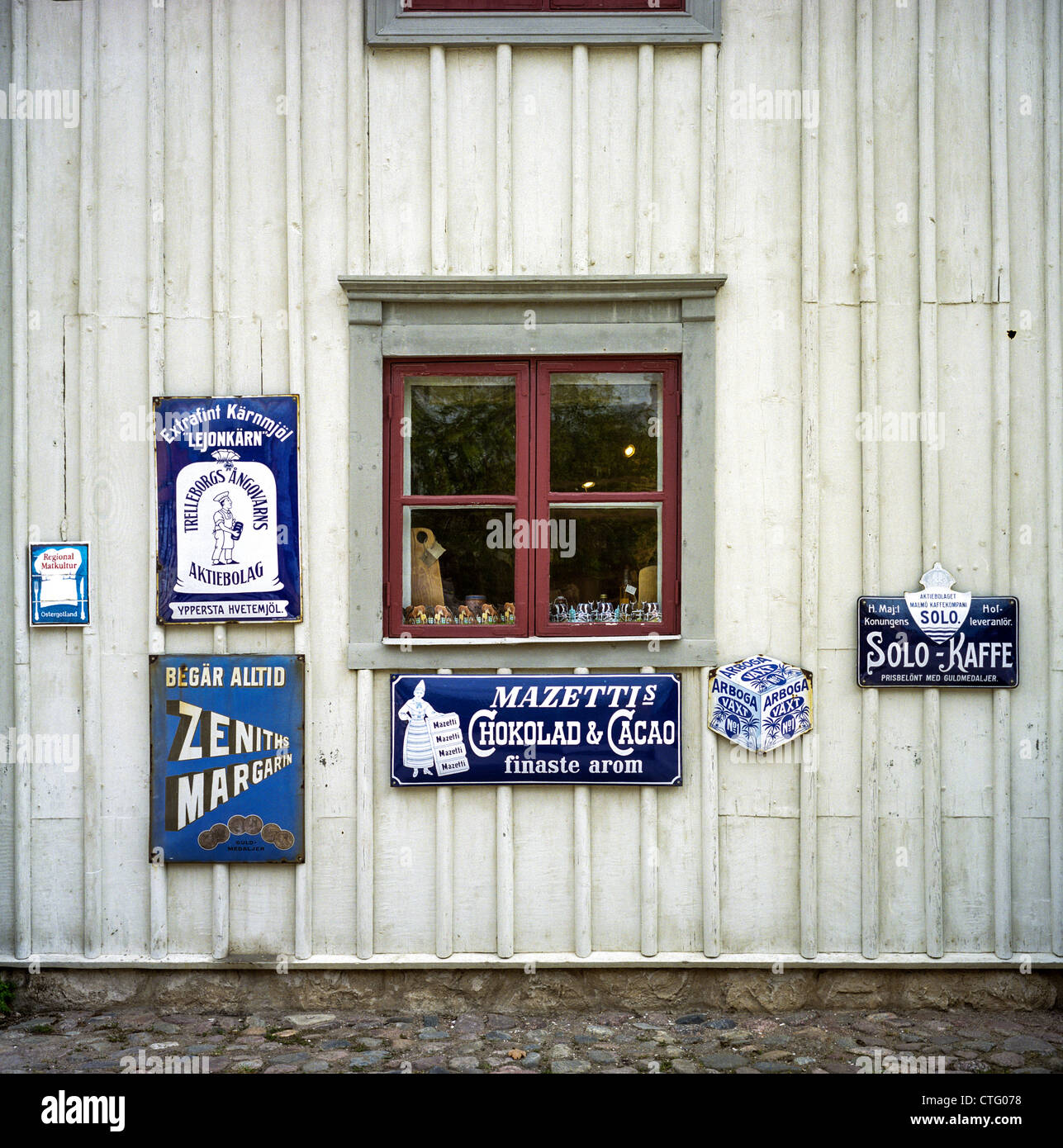 Old Linköping open air museum outside Linköping Sweden. Parts of the old town moved to a new location outside the modern city Stock Photo