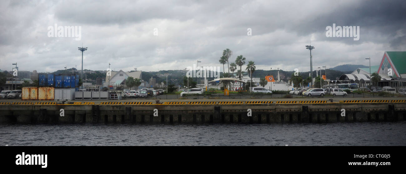General view of the harbour in Kagoshima, Japan Stock Photo