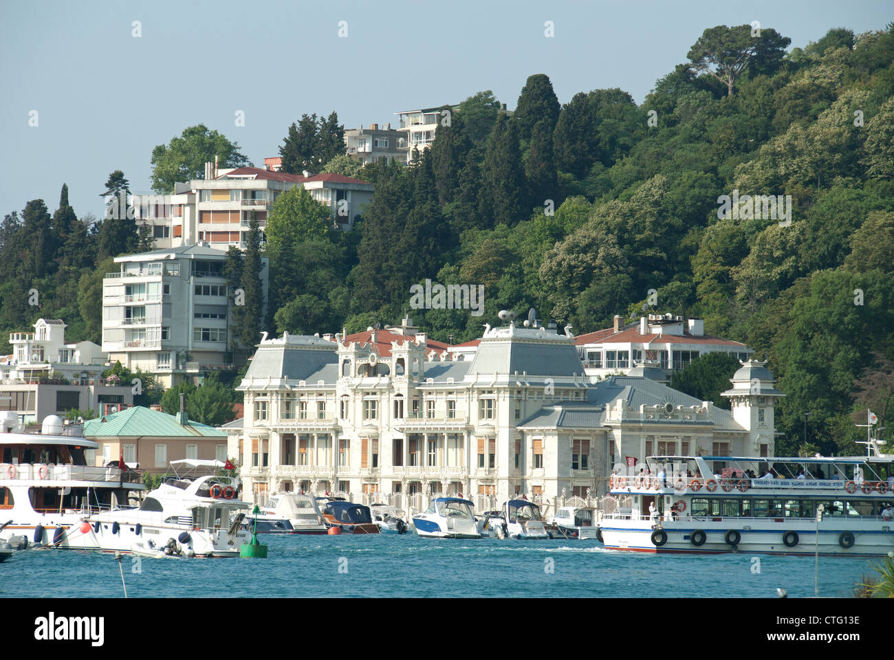 ISTANBUL, TURKEY. The Hidiv Sarayi (Khedive's Palace) on the European shore of the Bosphorus in Bebek. 2012. Stock Photo