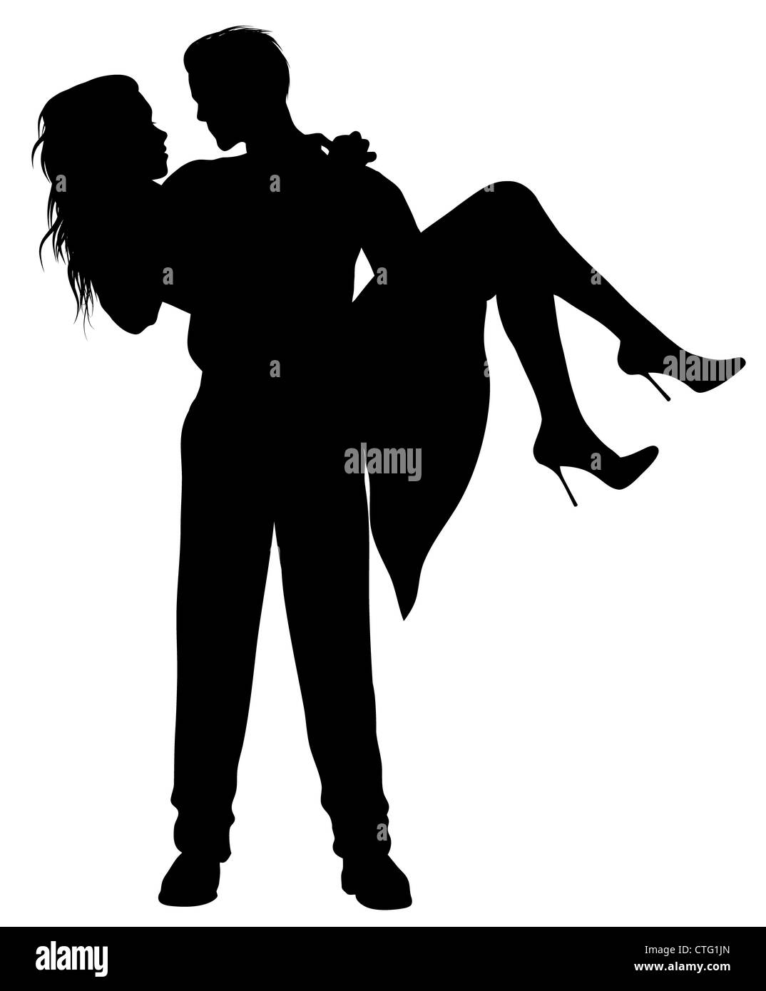 couple silhouettes Stock Photo