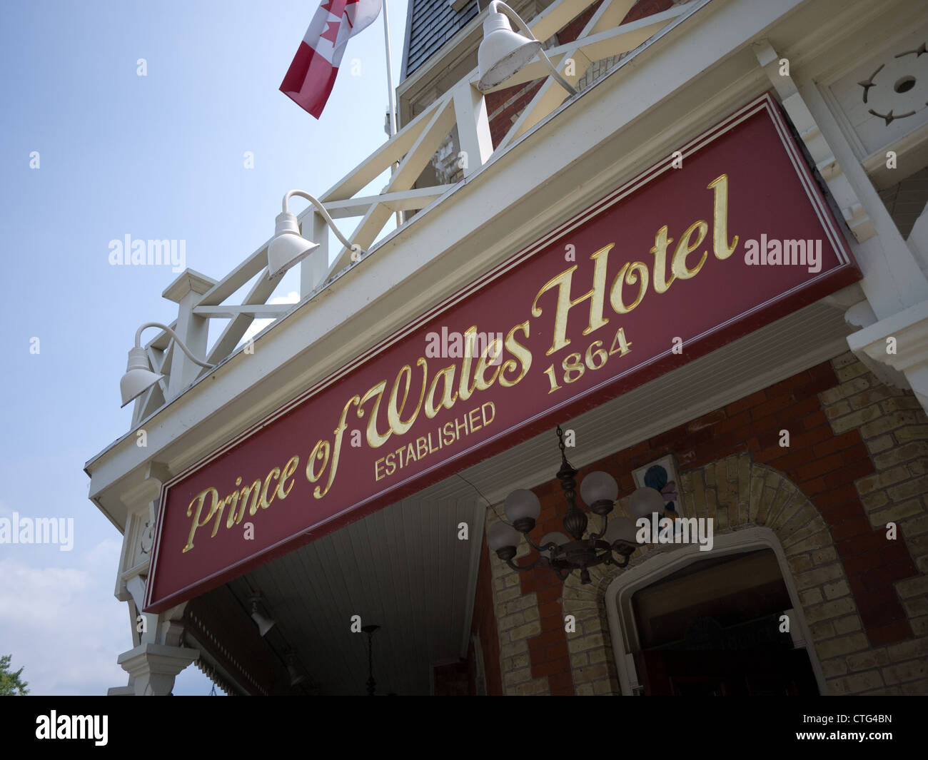prince of wales hotel sign logo Stock Photo