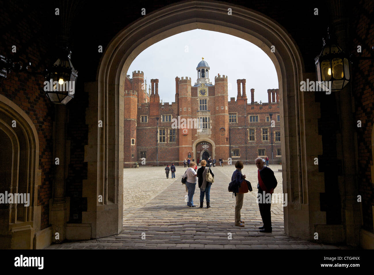 Great Gatehouse entrance to Base Court, Hampton Court Palace, London