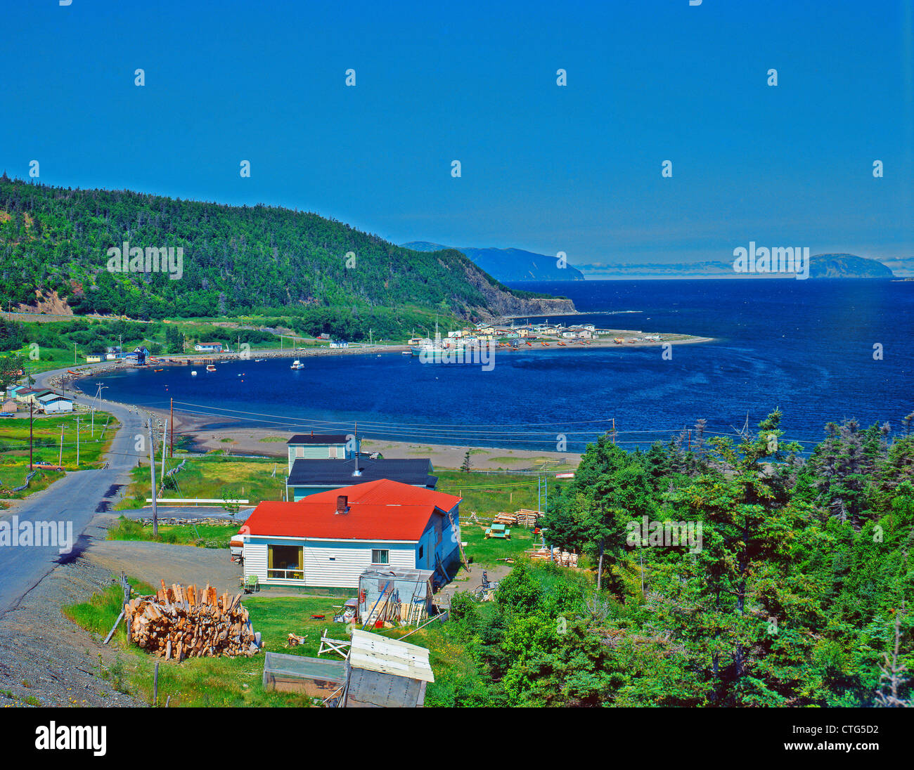 Newfoundland and Labrador Fishing Villages and Lighthouses on in Eastern Canada,East Coast;Canada;North America Stock Photo