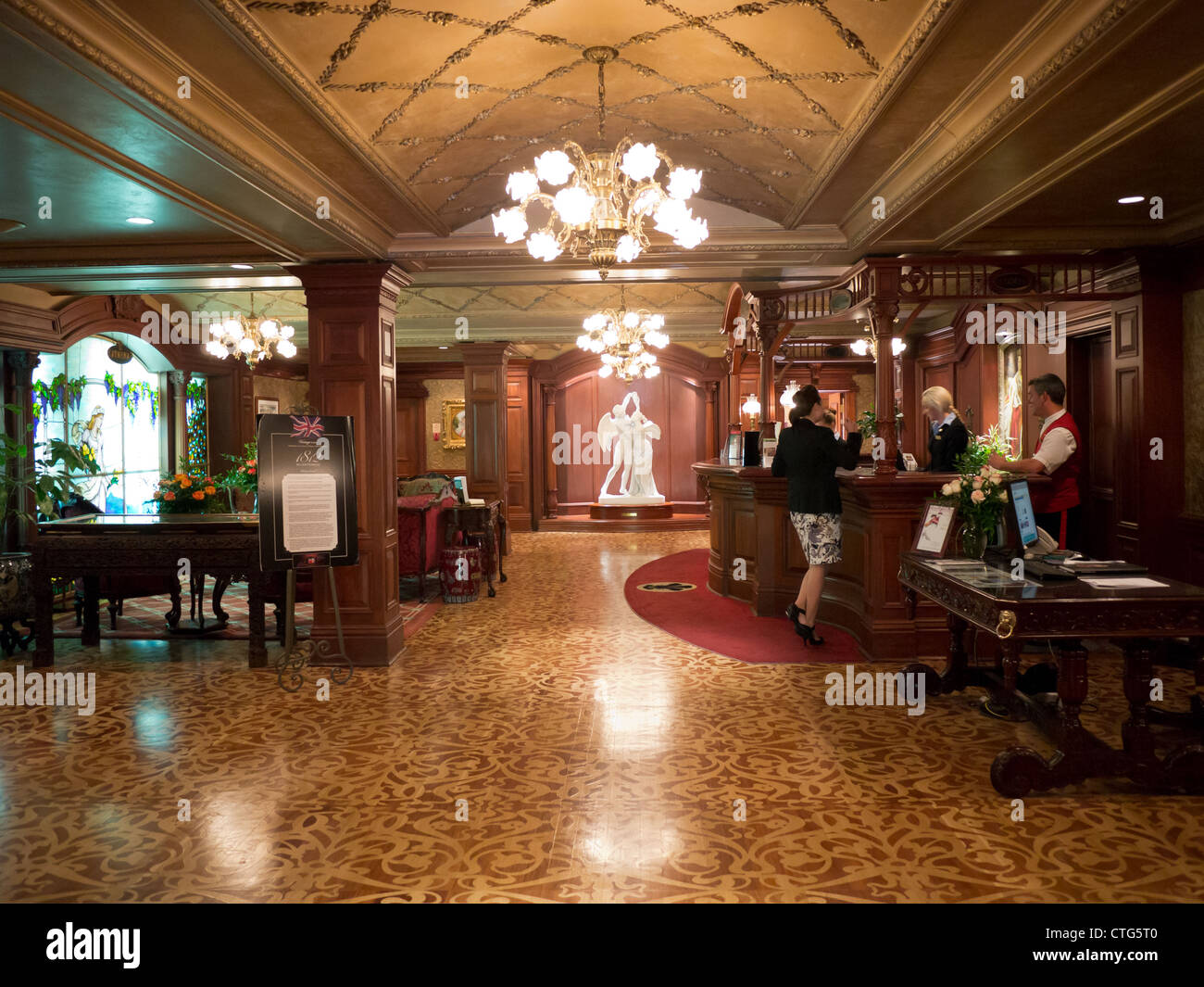 prince of wales hotel lobby interior Stock Photo