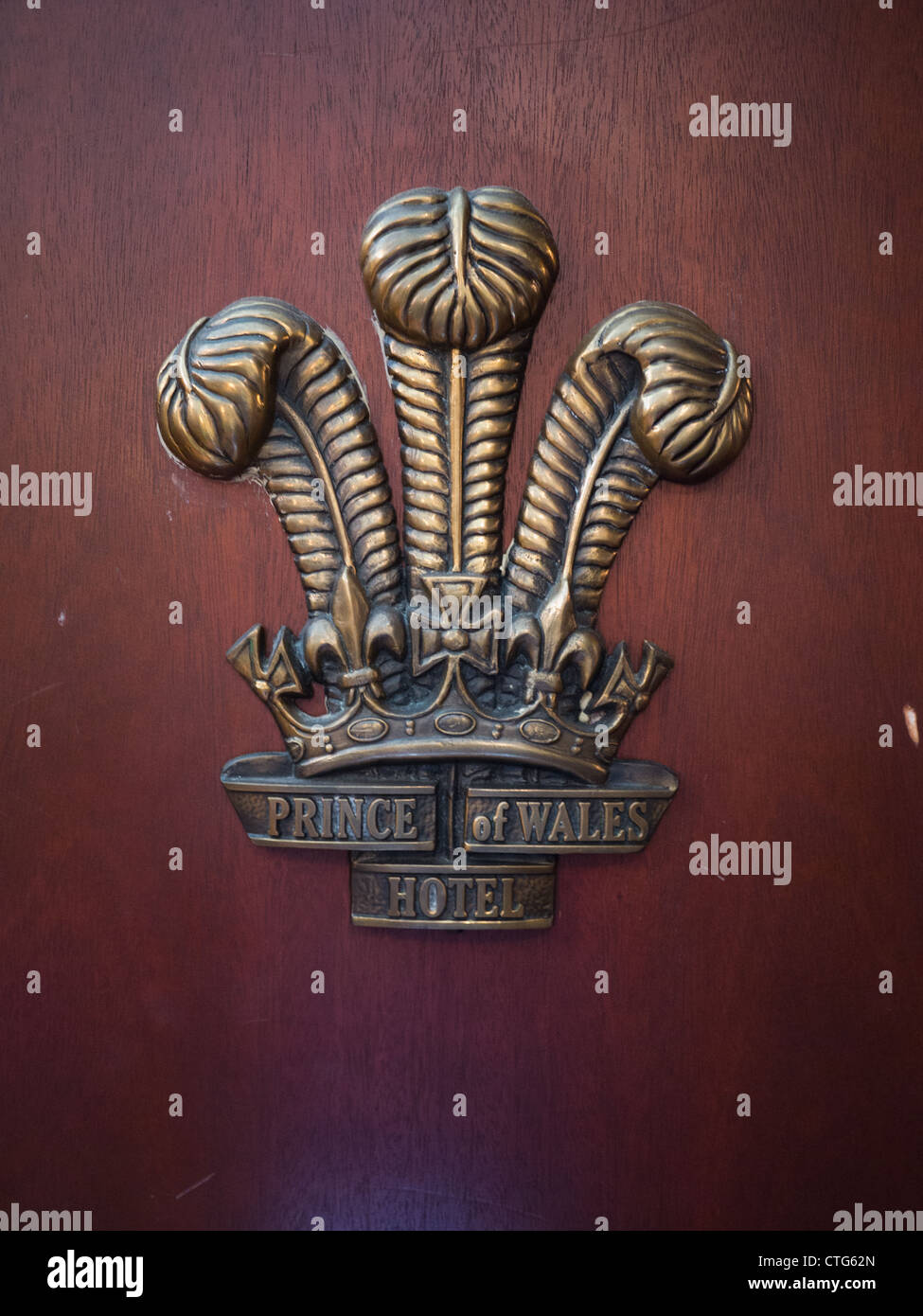 prince of wales hotel logo symbol Stock Photo