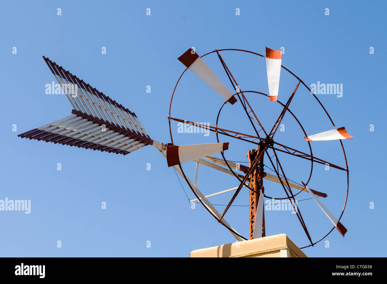 Wind turbine for producing electricity Stock Photo
