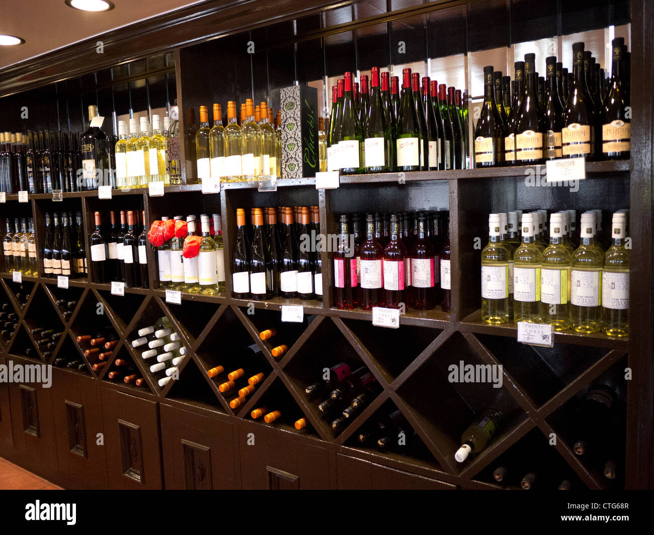 wine cellar wooden shelve store Stock Photo Alamy