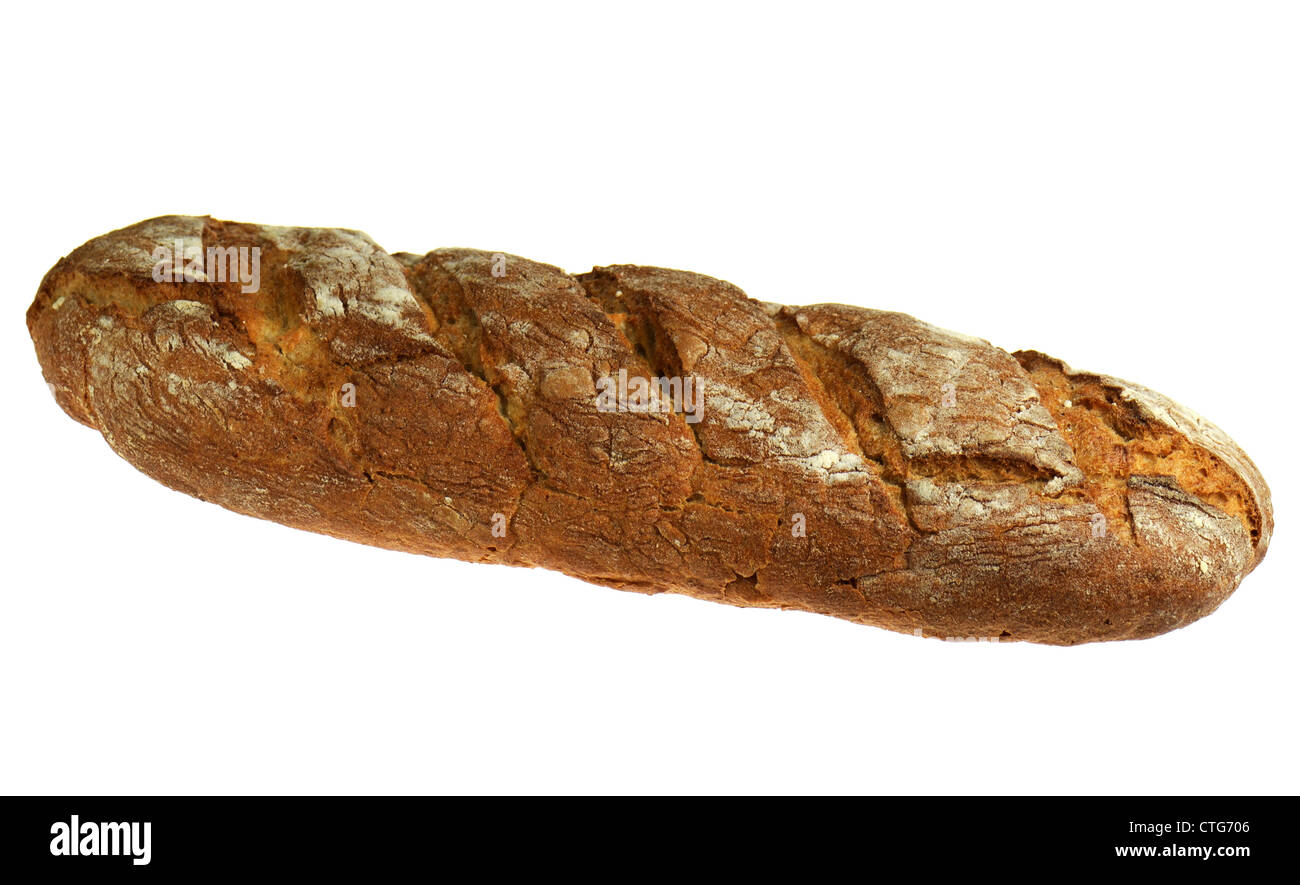 Brown bread isolated on white background Stock Photo - Alamy
