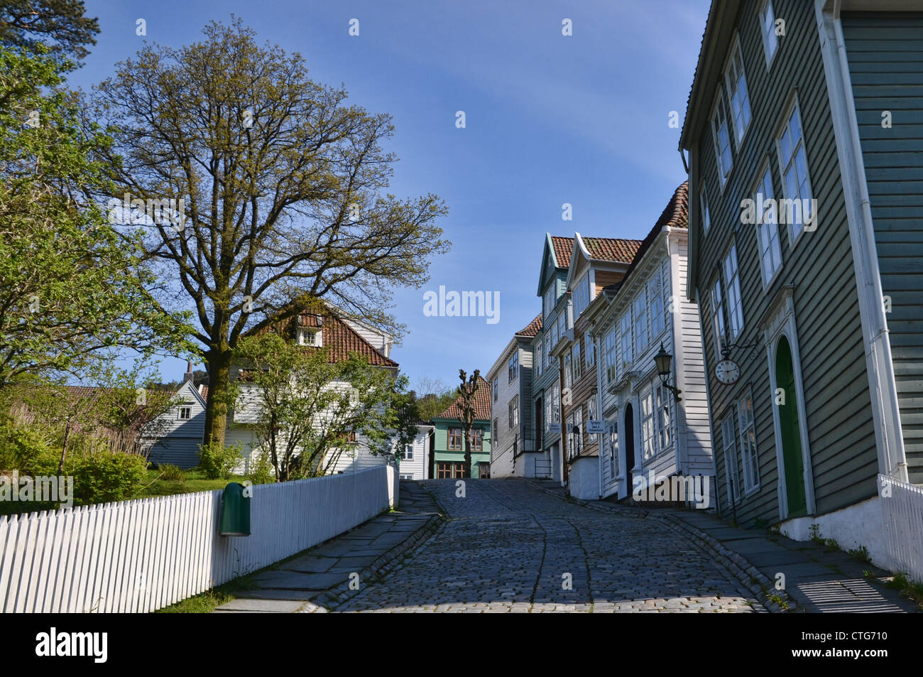 Sandviken is a traditional neighbourhood of Bergen, Norway. Stock Photo