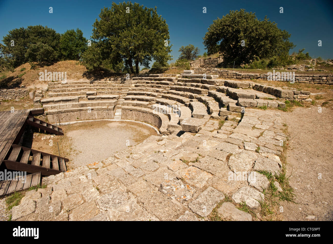 Ancient amphitheater Troy Çanakkale Turkey Stock Photo