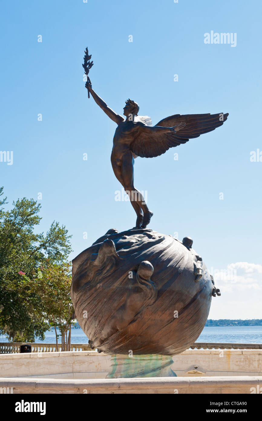Life, a bronze sculpture created by Charles Adrian Pillars at Memorial Park in Jacksonville, FL Stock Photo