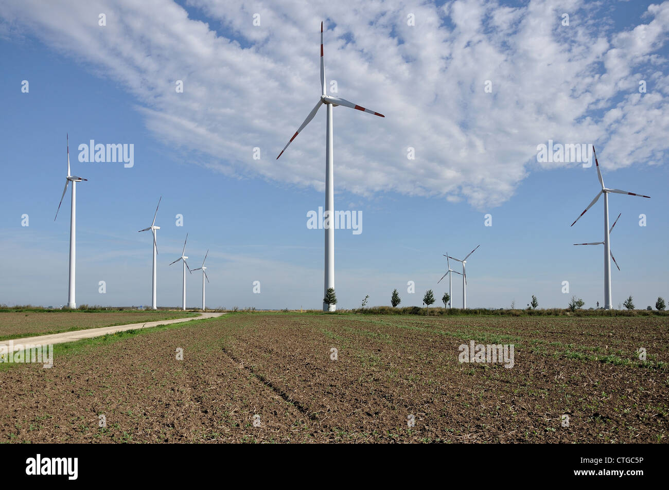 energy plant in plains, Saxony Stock Photo