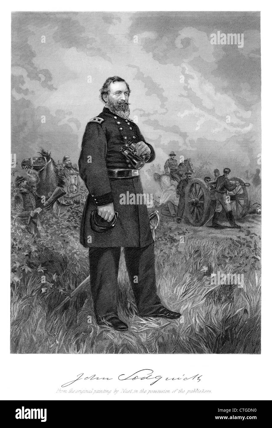 1800s 1860s STANDING PORTRAIT MAJOR GENERAL JOHN SEDGWICK UNION ARMY DIED AT BATTLE SPOTSYLVANIA COURT HOUSE VA MAY 9 1864 Stock Photo