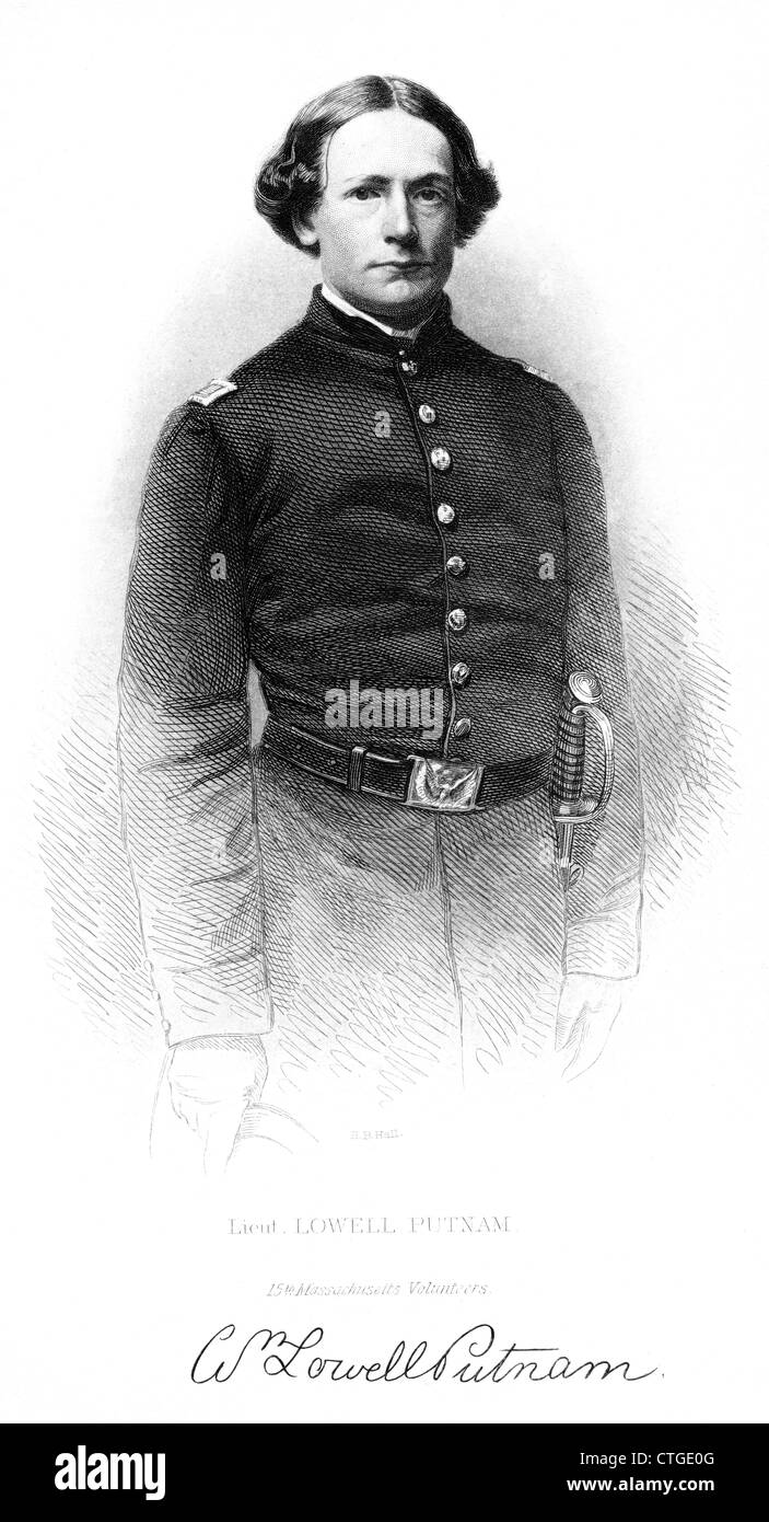 1860s LIEUTENANT LOWELL PUTNAM 15TH MASSACHUSETTS VOLUNTEERS DIED OF WOUNDS OCTOBER 21 1861 BATTLE OF BALL'S BLUFF VIRGINIA Stock Photo