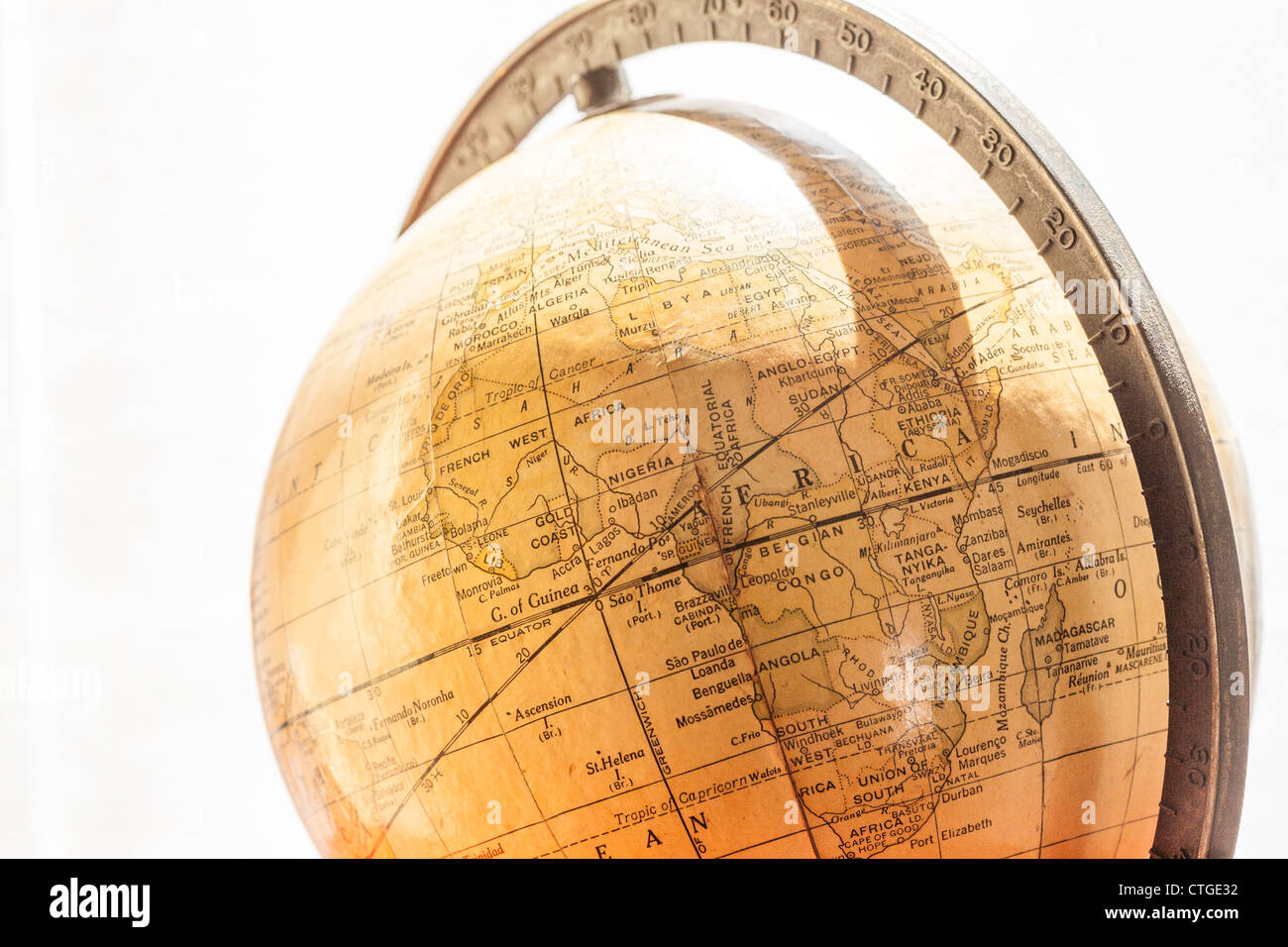 Vintage 1930's World Globe still life Stock Photo