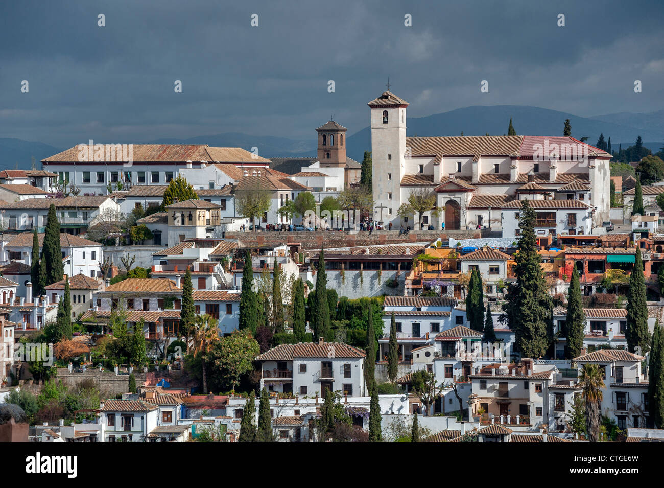 Church San Nicalas Albaycin Granada Spain Stock Photo