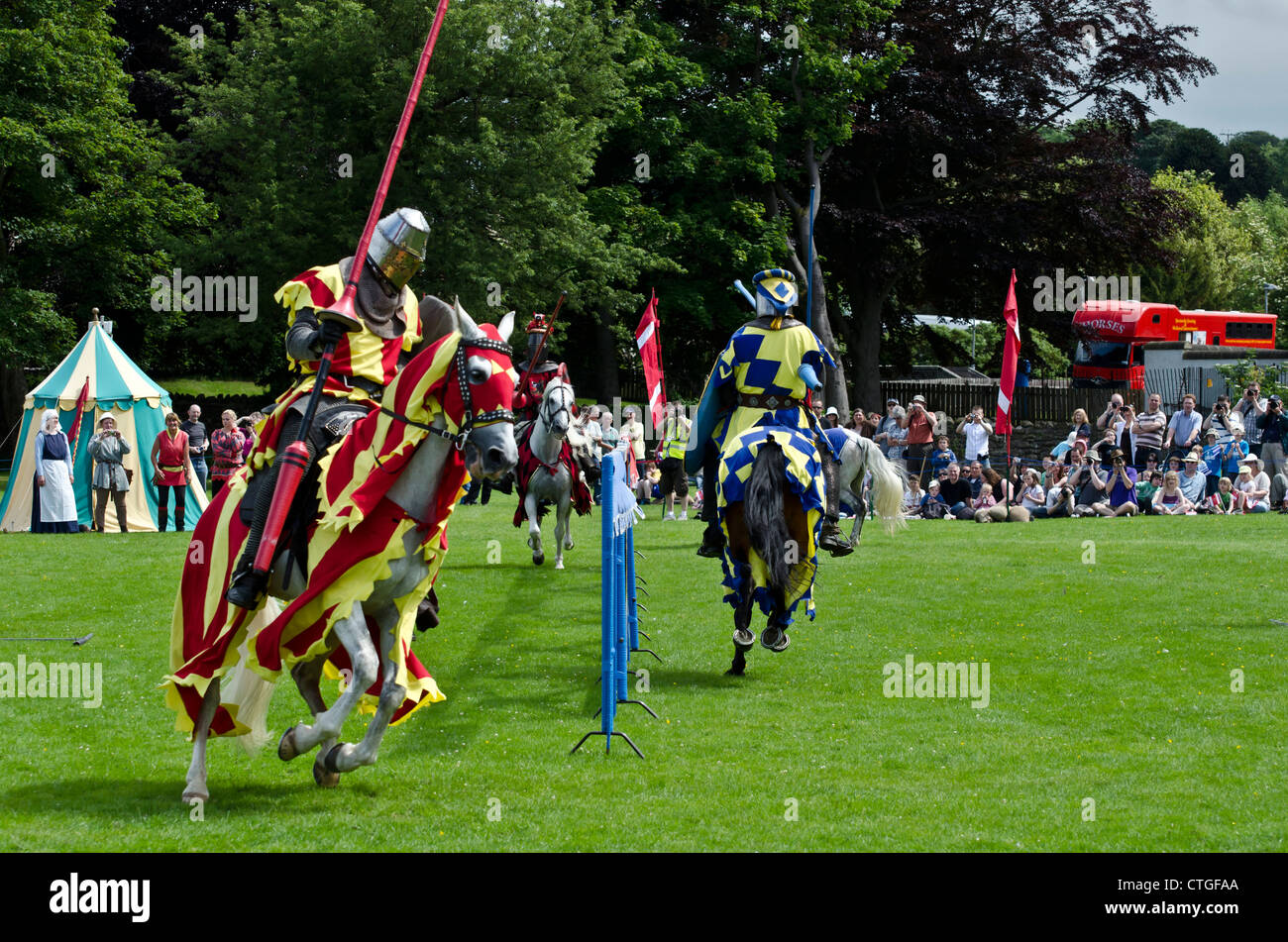 Part of a medieval jousting display by the Knights of Old England in