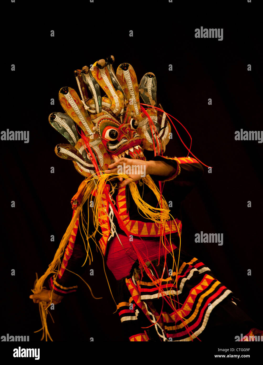 Kandyan dancer performing in Kandy, Sri Lanka Stock Photo